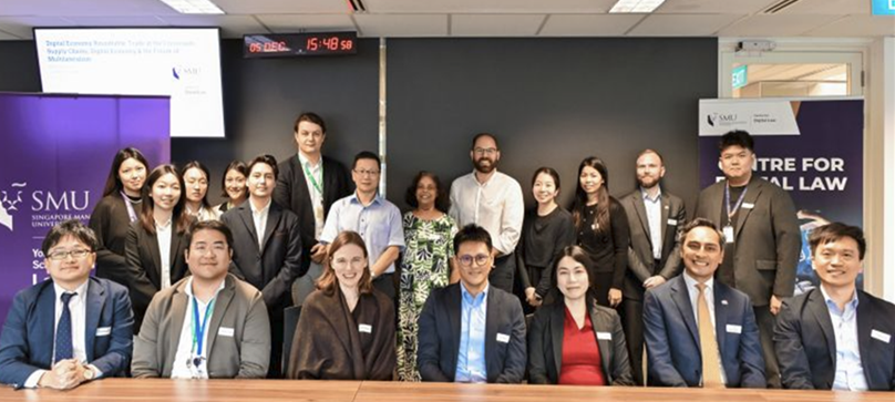 參與在新加坡管理大學舉行的「數位經濟圓桌會議」與會學者合影